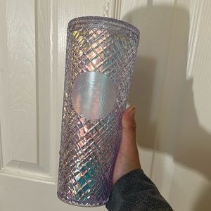 Starbucks Limited Edition Christmas 2022 White Iridescent Rainbow Jeweled Cup